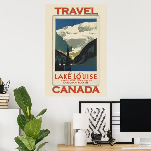Lake Louise Canada Vintage Travel Poster (Heimbüro)