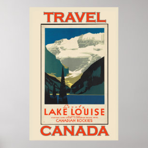 Lake Louise Canada Vintage Travel Poster