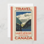 Lake Louise Canada Vintage Travel Poster Postkarte (Vorne/Hinten)