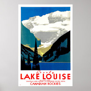 Lake Louise, Canadian Rockies, Kanada, Vintag Poster