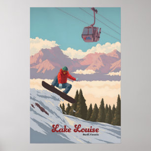 Lake Louise Kanada Snowboarden Reiseplakat Poster