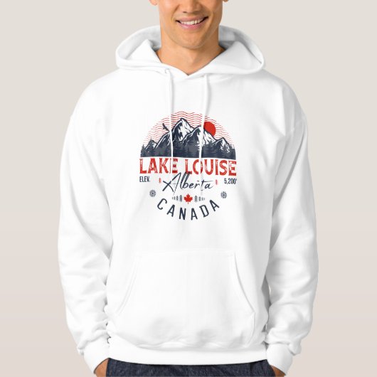 Lake Louise - Kanada - Vintag Retro Sunset Hoodie (Vorderseite)