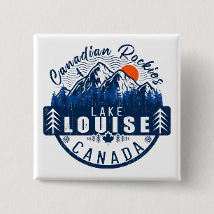 Lake Louise Kanada Vintage Retro Sonnenuntergang S Button