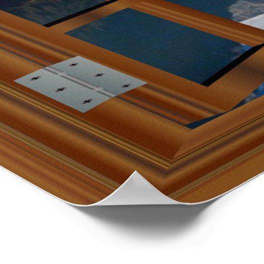 Lake Louise Mountain Fake Window View Poster (Ecke)