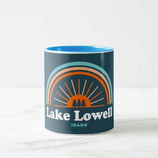 Lake Lowell Idaho Rainbow Zweifarbige Tasse (Mittel)