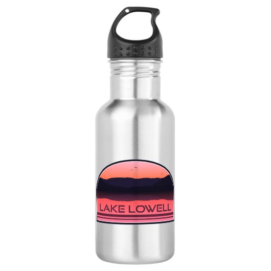 Lake Lowell Idaho Red Sunrise Edelstahlflasche (Vorderseite)