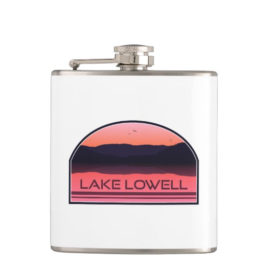 Lake Lowell Idaho Red Sunrise Flachmann (Vorderseite)