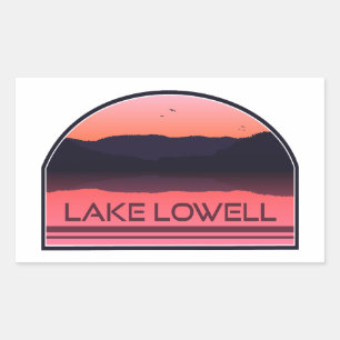 Lake Lowell Idaho Red Sunrise Rechteckiger Aufkleber