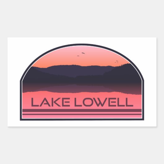 Lake Lowell Idaho Red Sunrise Rechteckiger Aufkleber (Vorderseite)