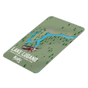 Lake Lugano Italy - Switzerland travel poster Magnet