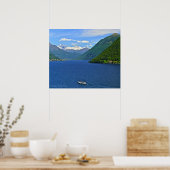 "LAKE LUGANO" LEINWAND GLOSS PRINT POSTER (Küche)