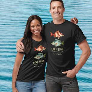 Lake Lure North Carolina nautisches Fisch-T-Shirt T-Shirt