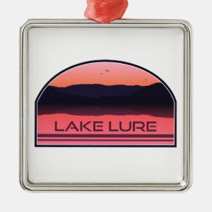 Lake Lure North Carolina Roter Sonnenaufgang Ornament Aus Metall