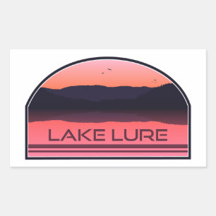 Lake Lure North Carolina Roter Sonnenaufgang Rechteckiger Aufkleber