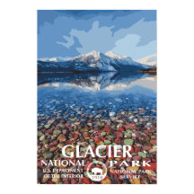 Lake MacDonald Glacier National Park Travel Poster