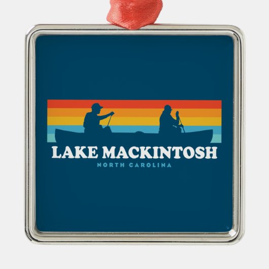 Lake Mackintosh North Carolina Canoe Ornament Aus Metall (Vorne)