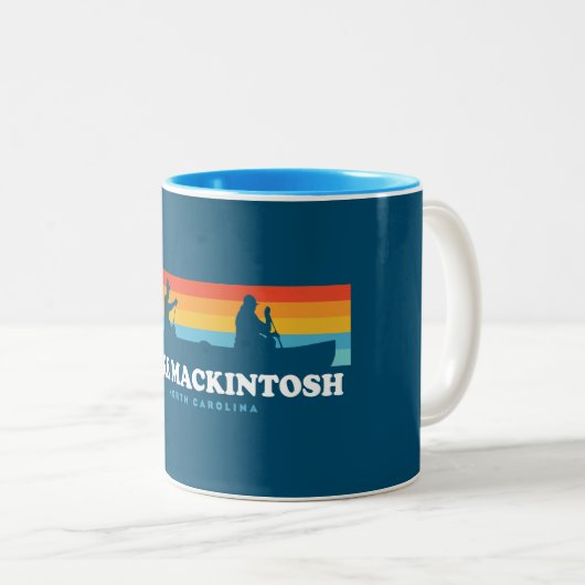 Lake Mackintosh North Carolina Canoe Zweifarbige Tasse (VorderseiteRechts)