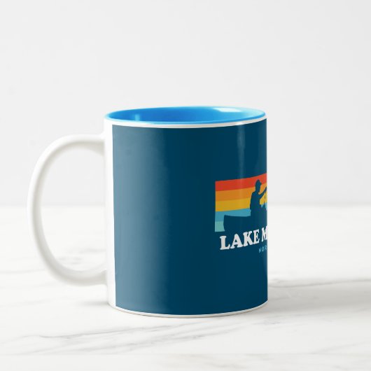 Lake Mackintosh North Carolina Canoe Zweifarbige Tasse (Links)