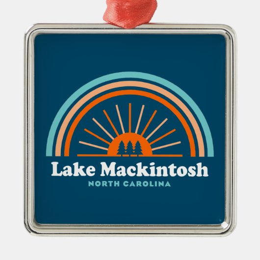 Lake Mackintosh North Carolina Rainbow Ornament Aus Metall (Vorne)