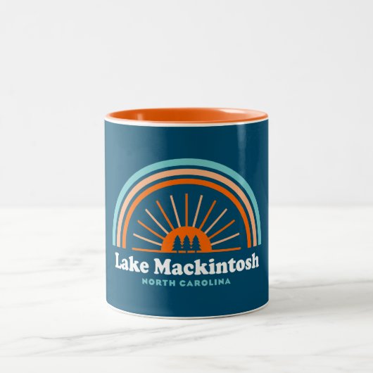 Lake Mackintosh North Carolina Rainbow Zweifarbige Tasse (Mittel)