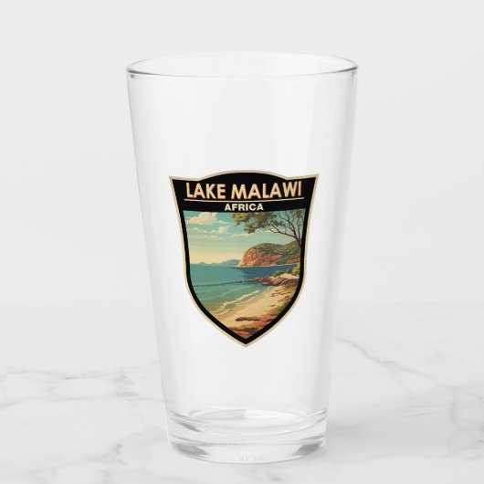 Lake Malawi Africa Travel Art Vintag Glas (Vorderseite)
