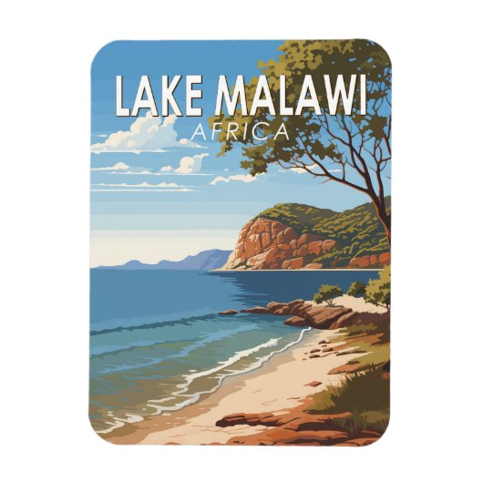 Lake Malawi Africa Travel Art Vintag Magnet (Vertikal)