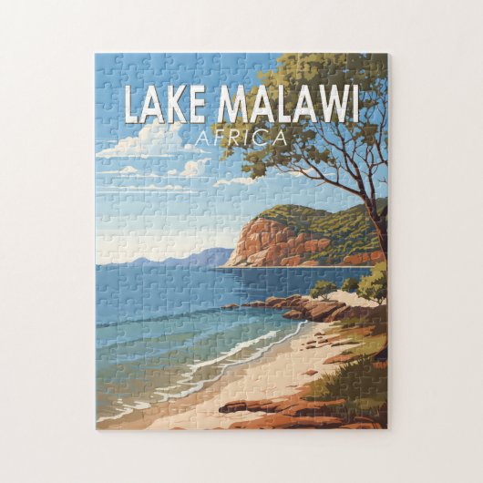 Lake Malawi Africa Travel Art Vintag Puzzle (Vertikal)