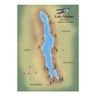 Lake Malawi, Reiseplakatdruck Fotodruck