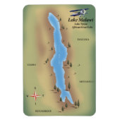 Lake Malawi, Reiseplakatdruck Magnet (Vertikal)