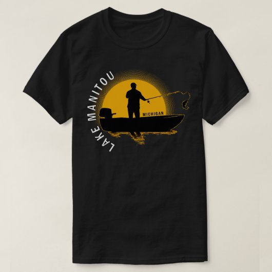 Lake Manitou Fischen Michigan T-Shirt (Design vorne)