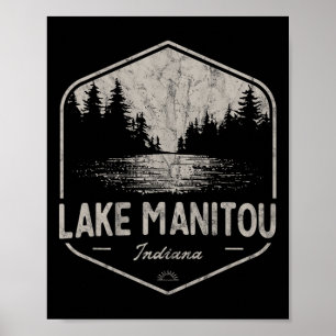 Lake Manitou Indiana Outdoor-Vintage  Poster