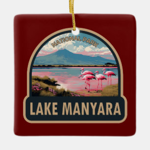Lake Manyara Nationalpark Tansania Reise Vintage Keramikornament
