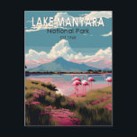 Lake Manyara Nationalpark Tansania Vintag Reisen Postkarte<br><div class="desc">Lake Manyara Vektorgrafik Design. Der Lake Manyara Nationalpark besticht durch einen flachen,  alkalischen See,  der über eine Million Flamingos anlockt.</div>