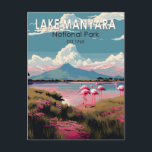 Lake Manyara Nationalpark Tansania Vintag Reisen Postkarte<br><div class="desc">Lake Manyara Vektorgrafik Design. Der Lake Manyara Nationalpark besticht durch einen flachen,  alkalischen See,  der über eine Million Flamingos anlockt.</div>