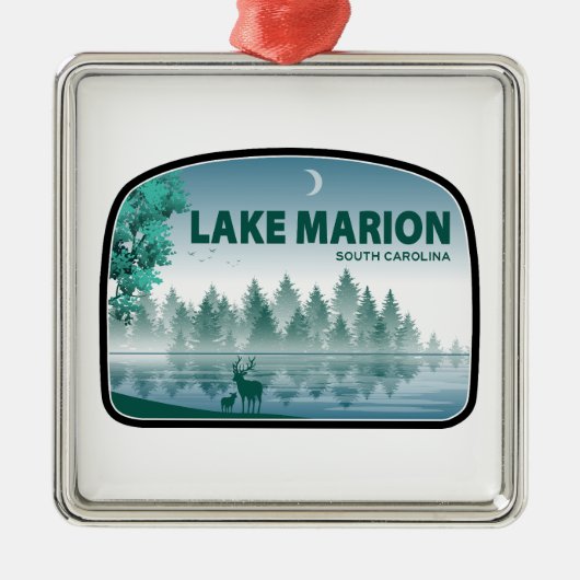 Lake Marion South Carolina Deer Ornament Aus Metall (Vorne)