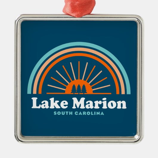 Lake Marion South Carolina Rainbow Ornament Aus Metall (Vorne)