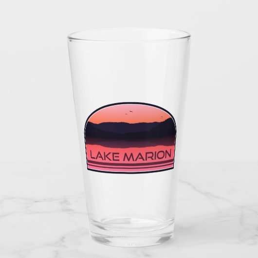 Lake Marion South Carolina Red Sunrise Glas (Vorderseite)