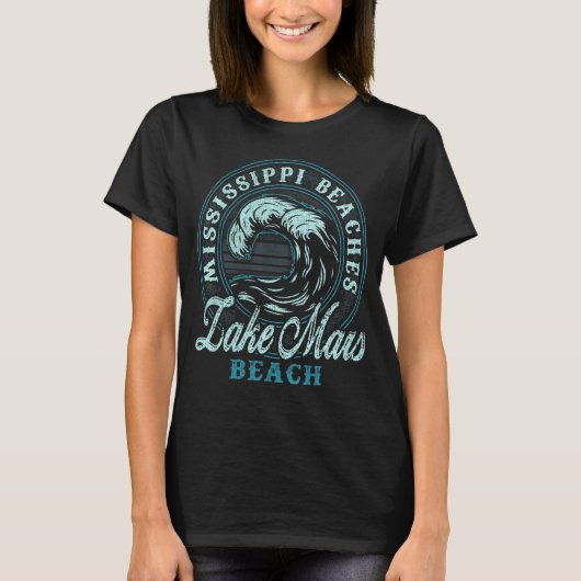 Lake Mars Beach Retro Wave Circle T-Shirt (Vorderseite)