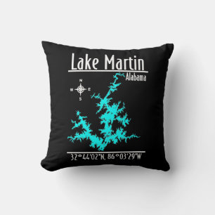 Lake Martin Alabama Karte Wurfkissen Kissen