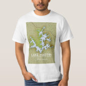 Lake Martin Alabama Travel Plakatkarte. T-Shirt (Vorderseite)