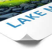 Lake Matheson New Zealand Travel Print Poster (Ecke)