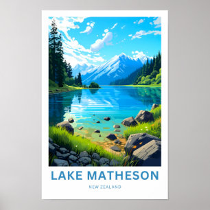 Lake Matheson New Zealand Travel Print Poster