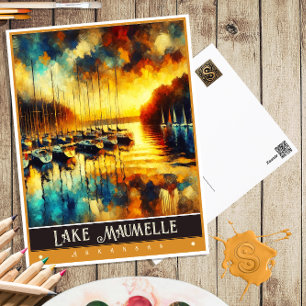 Lake Maumelle, Arkansas   Vintage-Gemälde Postkarte