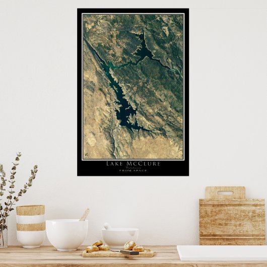 Lake McClure California Satellite Poster Map (Küche)
