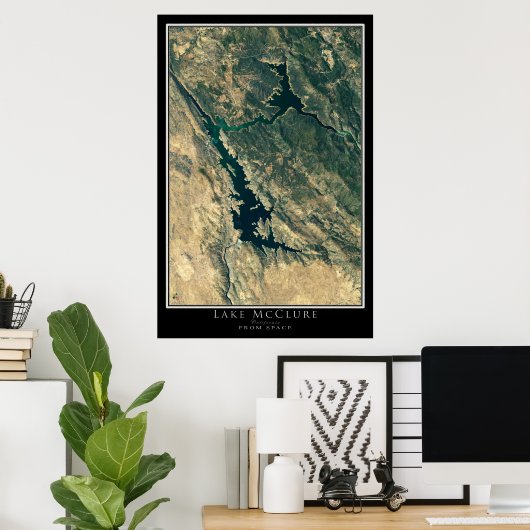 Lake McClure California Satellite Poster Map (Heimbüro)
