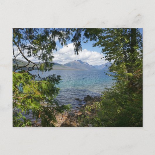 Lake McDonald durch einen Waldrahmen Postkarte (Vorderseite)