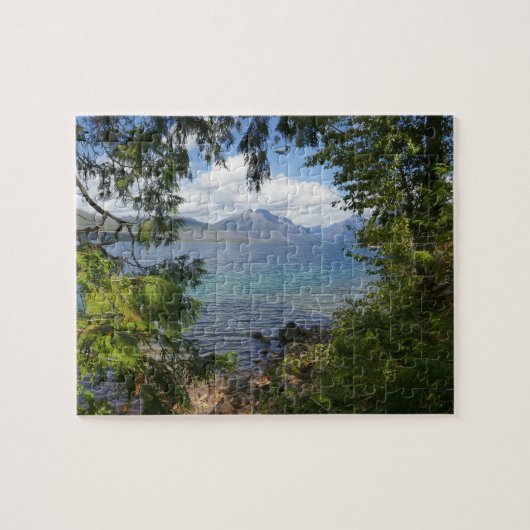 Lake McDonald durch einen Waldrahmen Puzzle (Horizontal)
