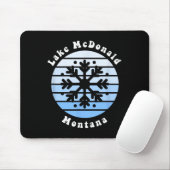 Lake Mcdonald Montana Snowflake Weihnachten Winter Mousepad (Mit Mouse)