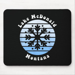 Lake Mcdonald Montana Snowflake Weihnachten Winter Mousepad