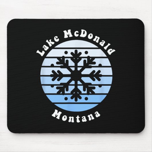 Lake Mcdonald Montana Snowflake Weihnachten Winter Mousepad (Vorne)